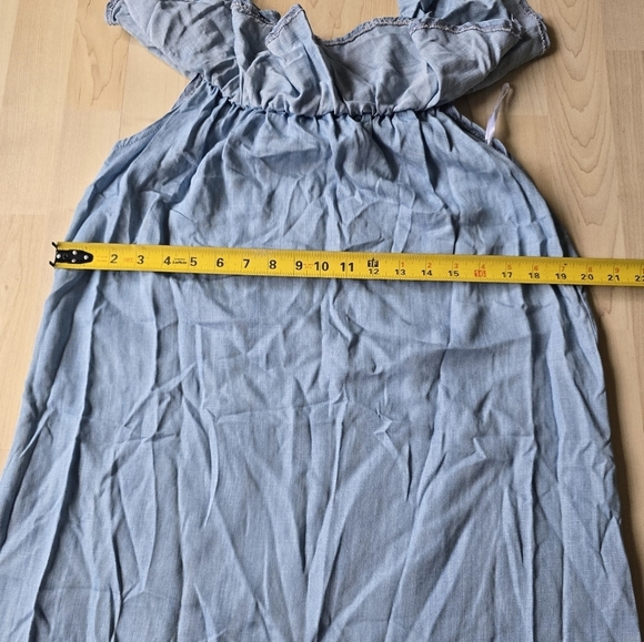 Lulus Light Blue Chambray Off-the-Shoulder Dress Size Medium - Picture 6 of 11